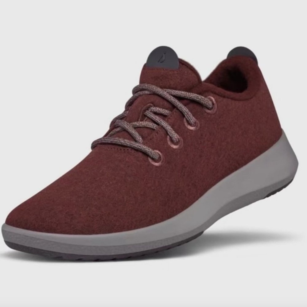 Allbirds Womens Burgundy Wool Runner Mizzle  Lace Up Low Top Sneaker Shoes sz 8